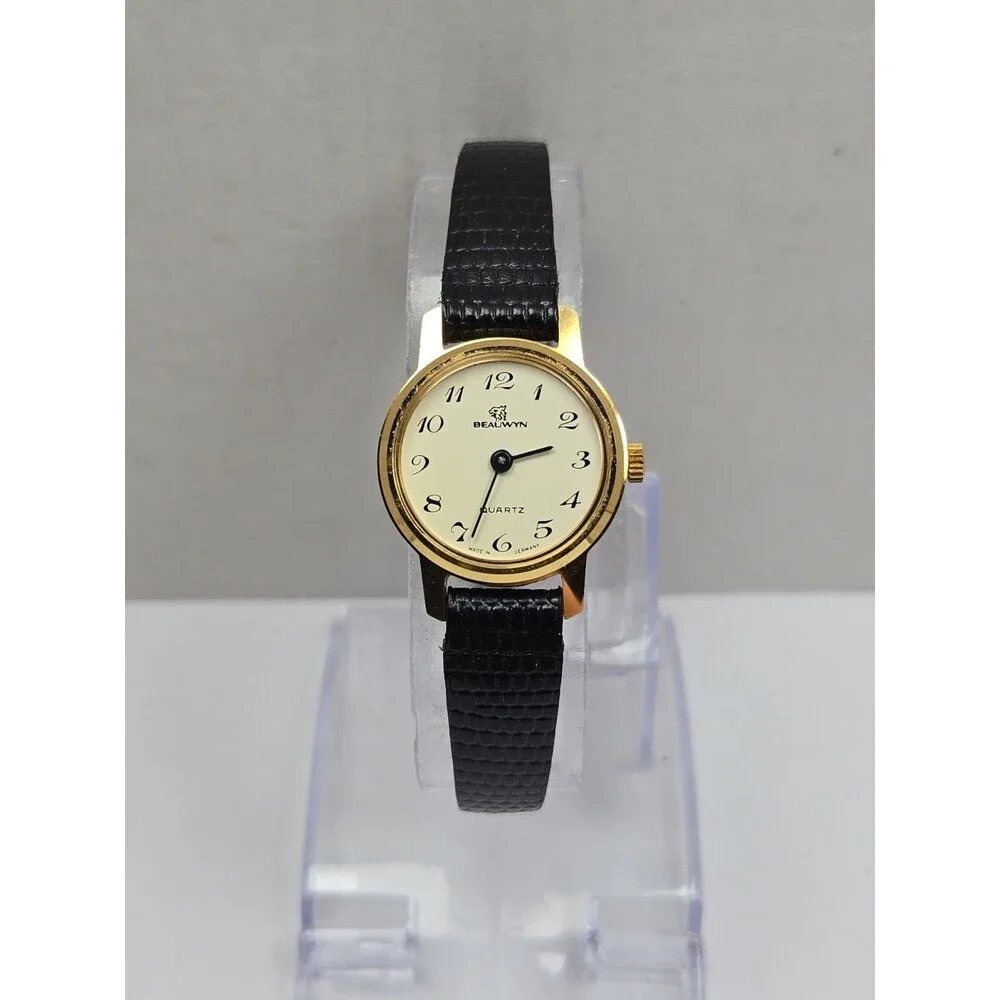 Womens Vintage Beauwyn Germany 21mm Gold Tone Dress Watch Dainty New Battery